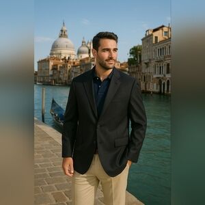 Hand Tailored Custom Pinstripe Men's Blazer